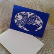 Karte Ornament Taube mit Kuvert Plotterdatei SVG DXF